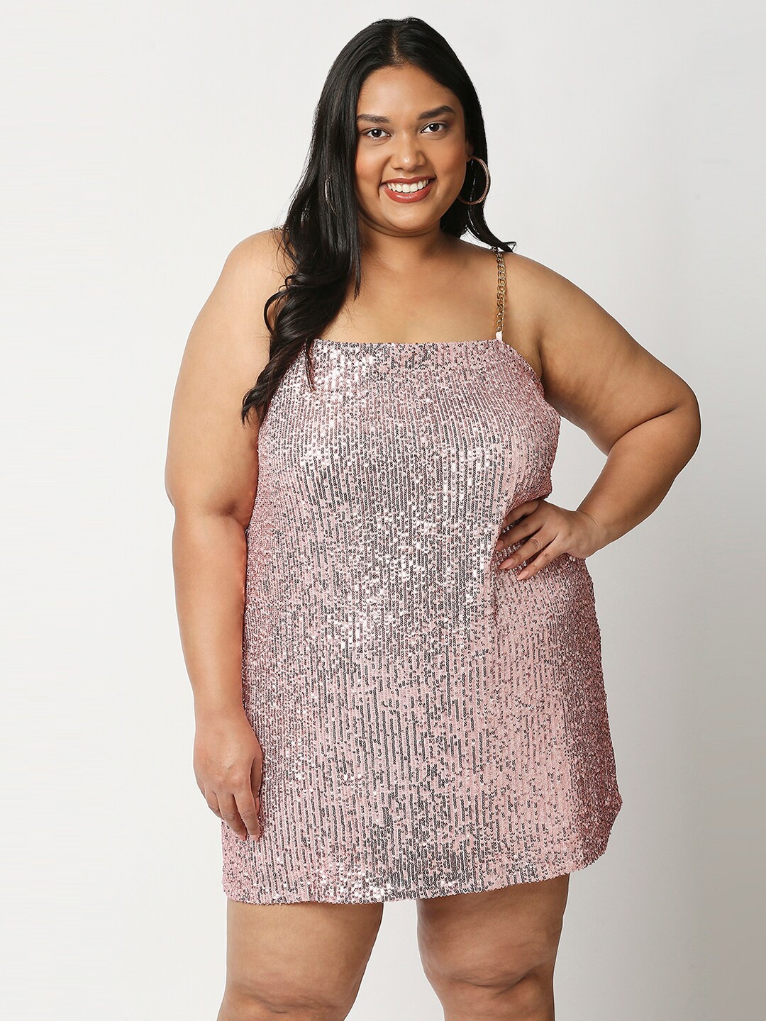 

20Dresses Plus Size Pink Embellished A-Line Mini Dress