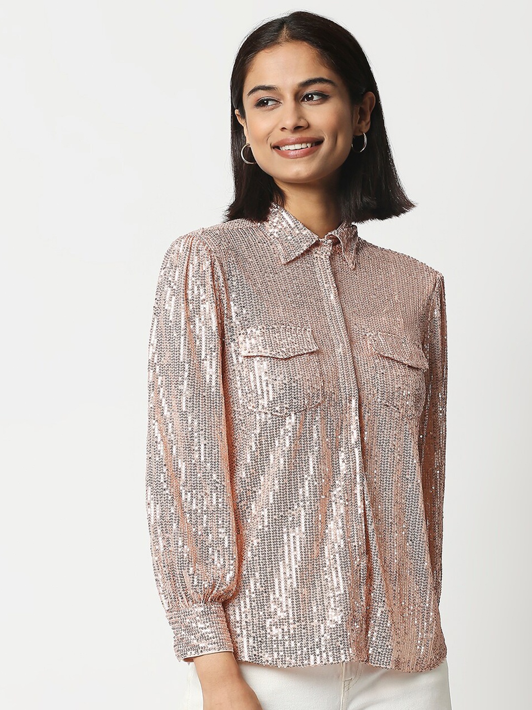 

20Dresses Women Gold-Toned embellished Party Shirt