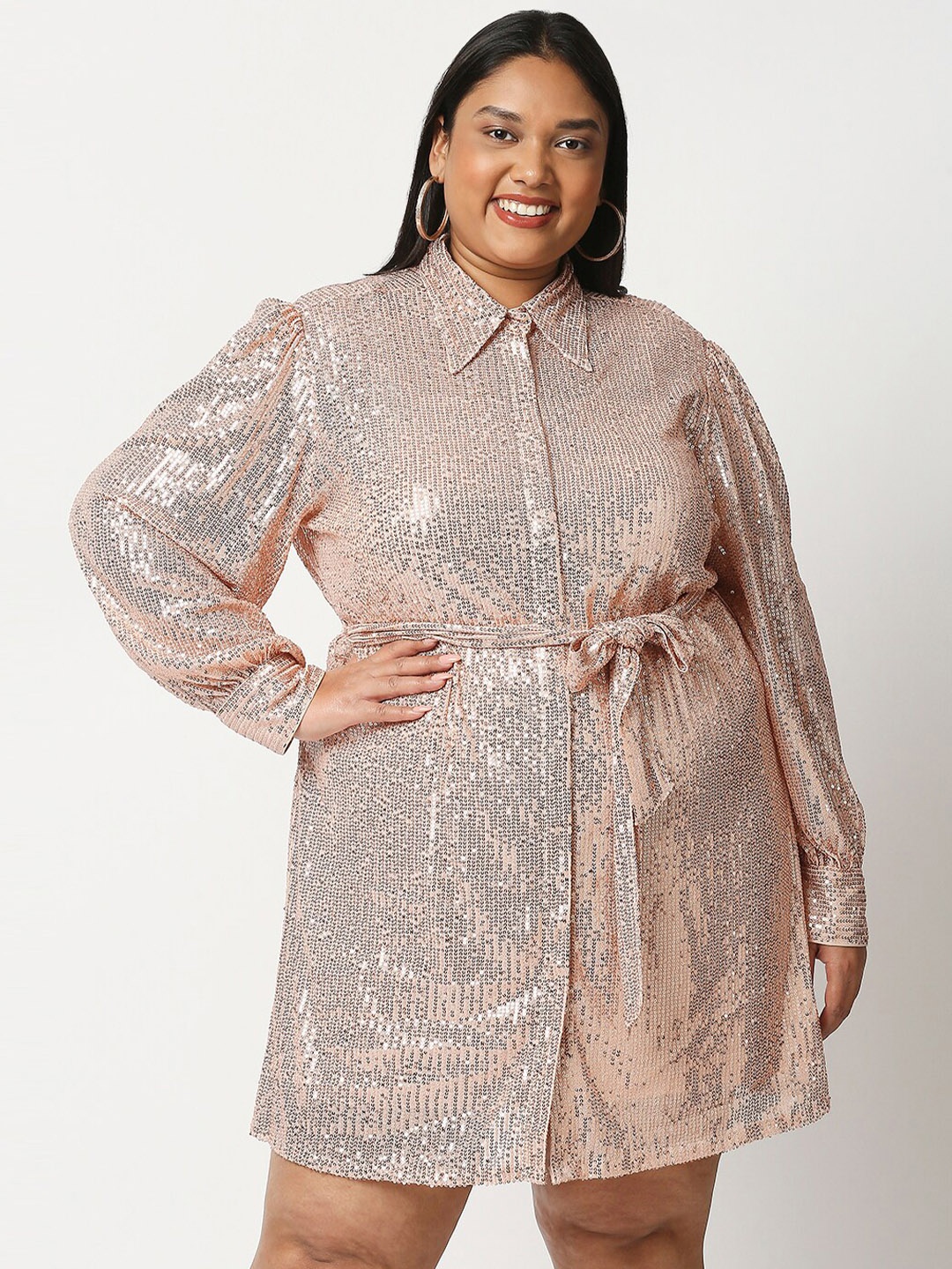 

20Dresses Gold-Toned Embellished Shirt Dress