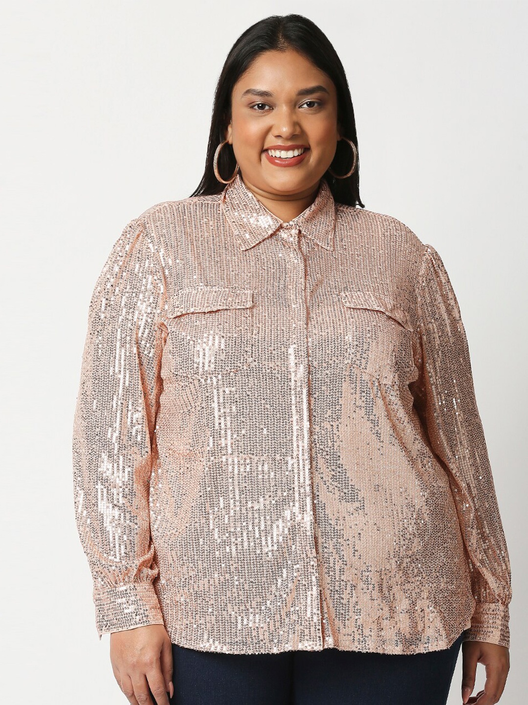 

20Dresses Women Gold-Toned Printed Plus Size Party Shirt