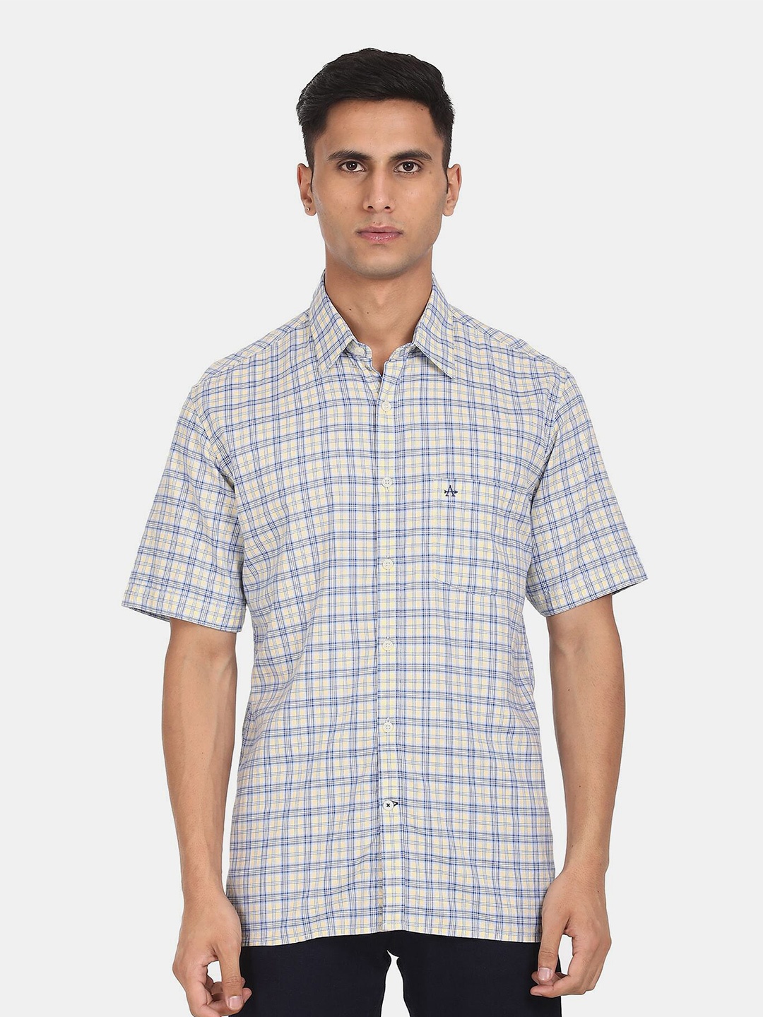 

Arrow Sport Men Yellow Checked Casual Shirt