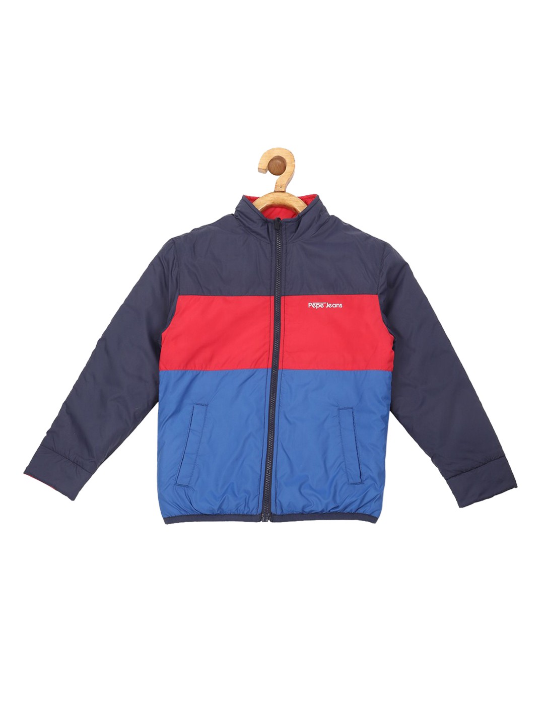 

Pepe Jeans Boys Red & Blue Colourblocked Bomber Jacket