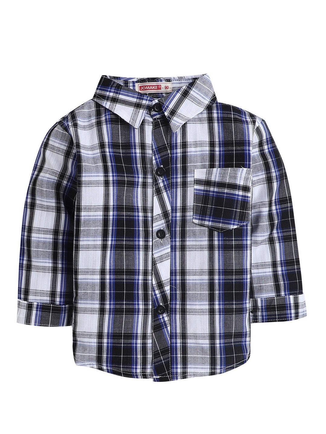 

Hopscotch Boys Black Smart Tartan Checks Checked Casual Shirt