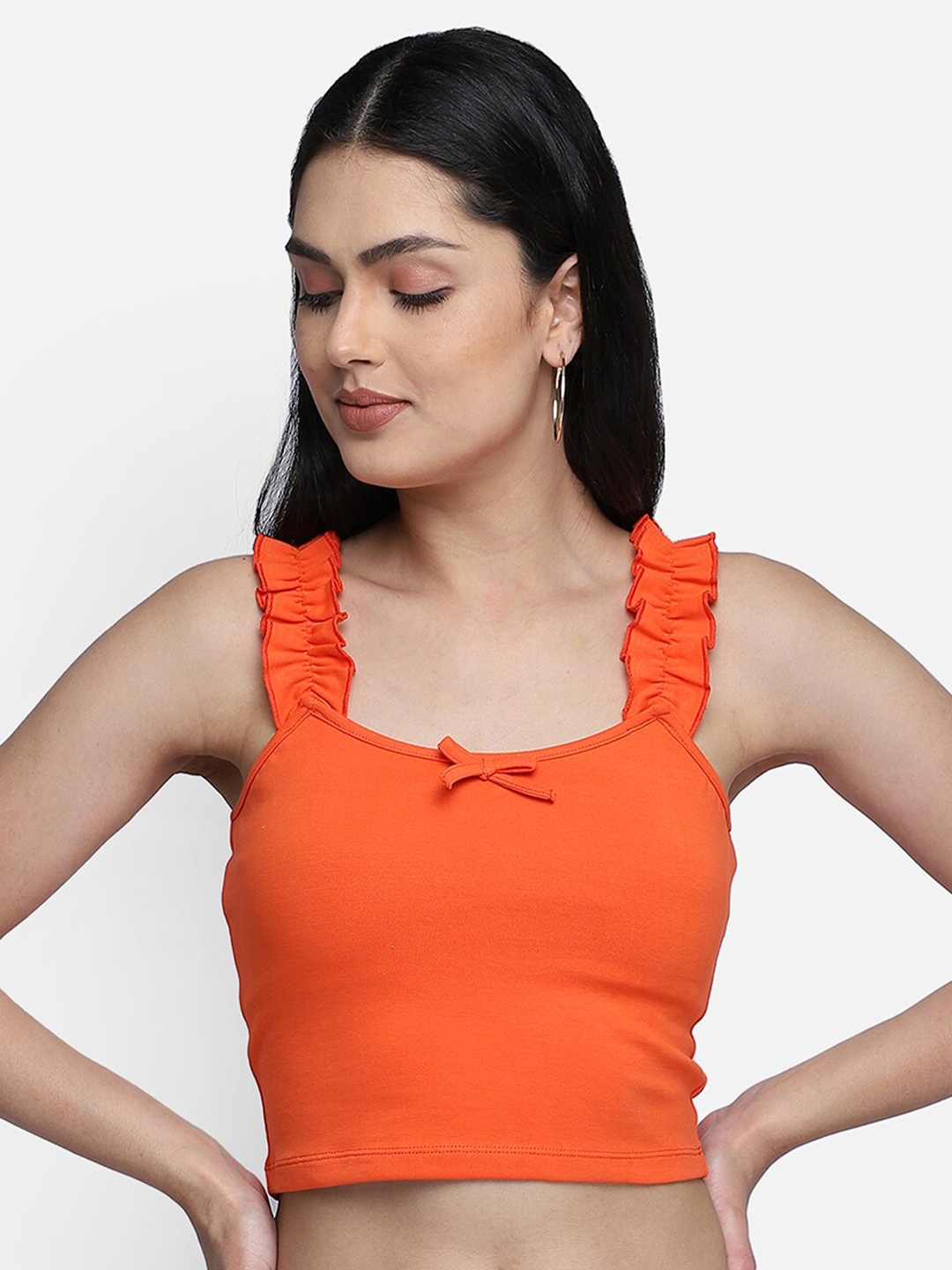 

Yaadleen Orange Crop Top