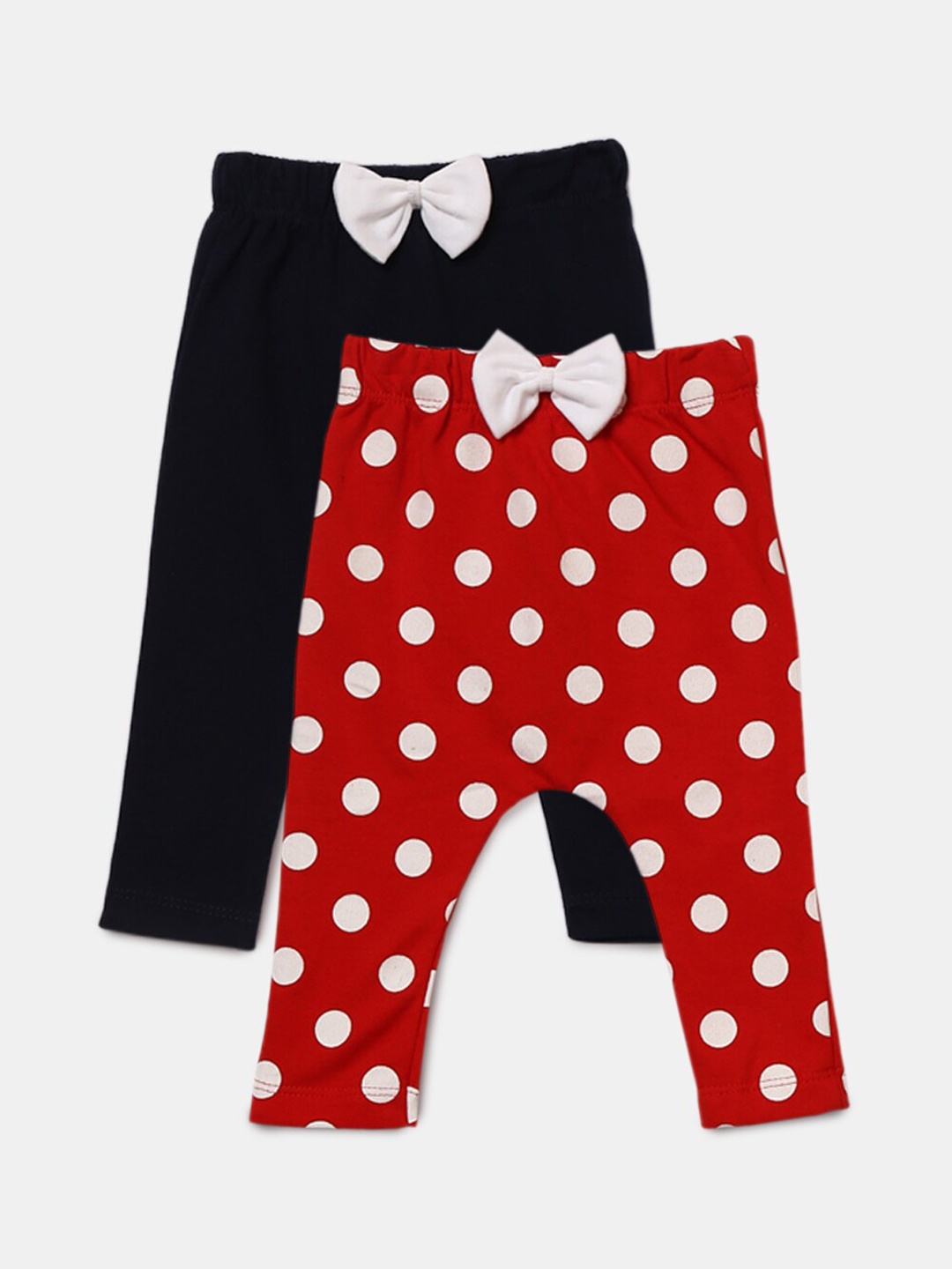 

Hopscotch Girls Pack Of 2 Cotton Ankle Length Leggings, Black