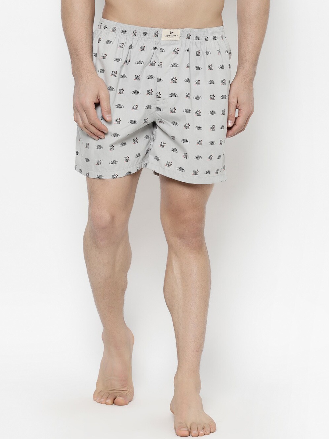 

cape canary Men Grey Printed Cotton Boxers