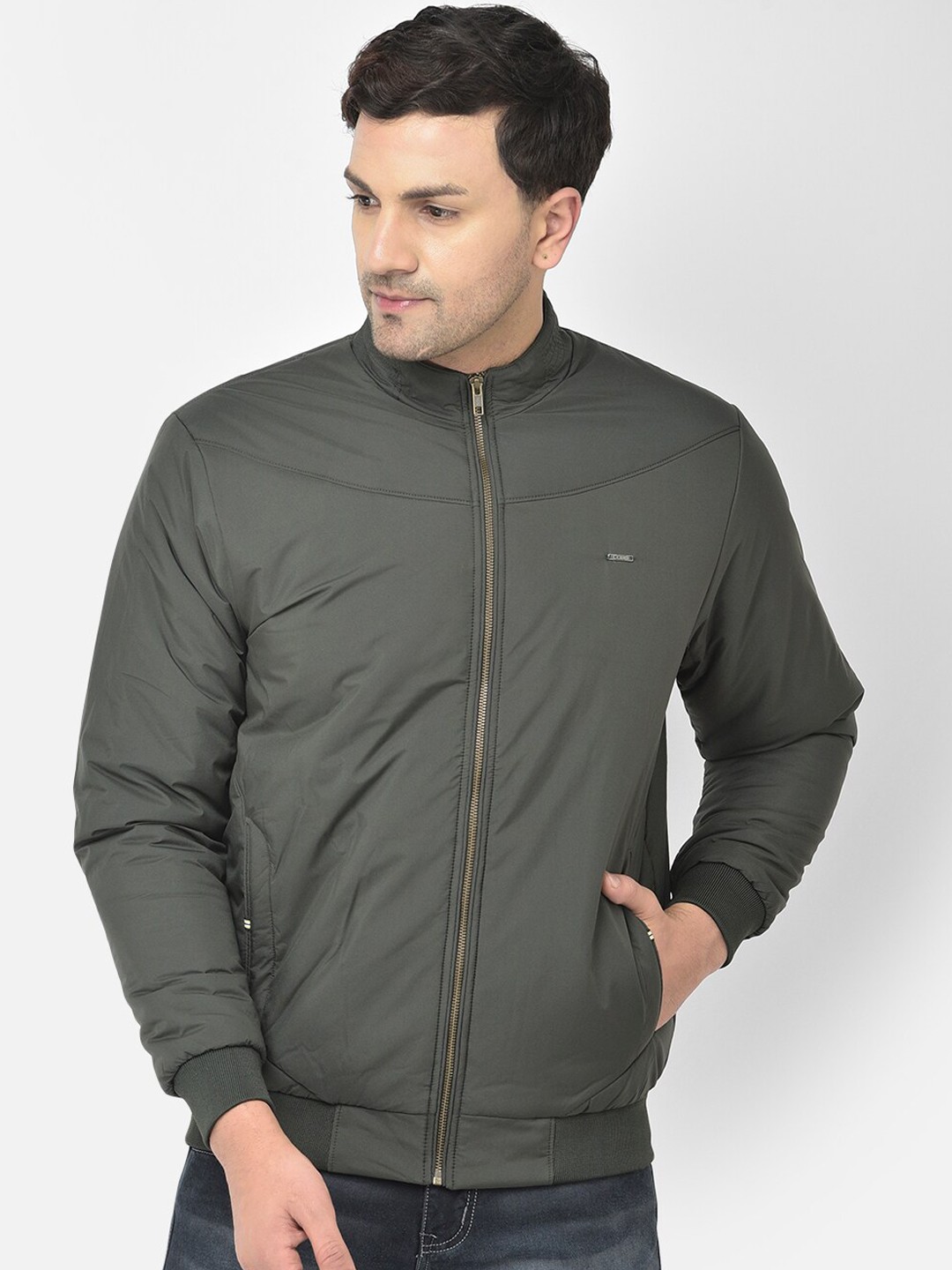 

COBB Men Olive Green Lightweight Bomber Jacket