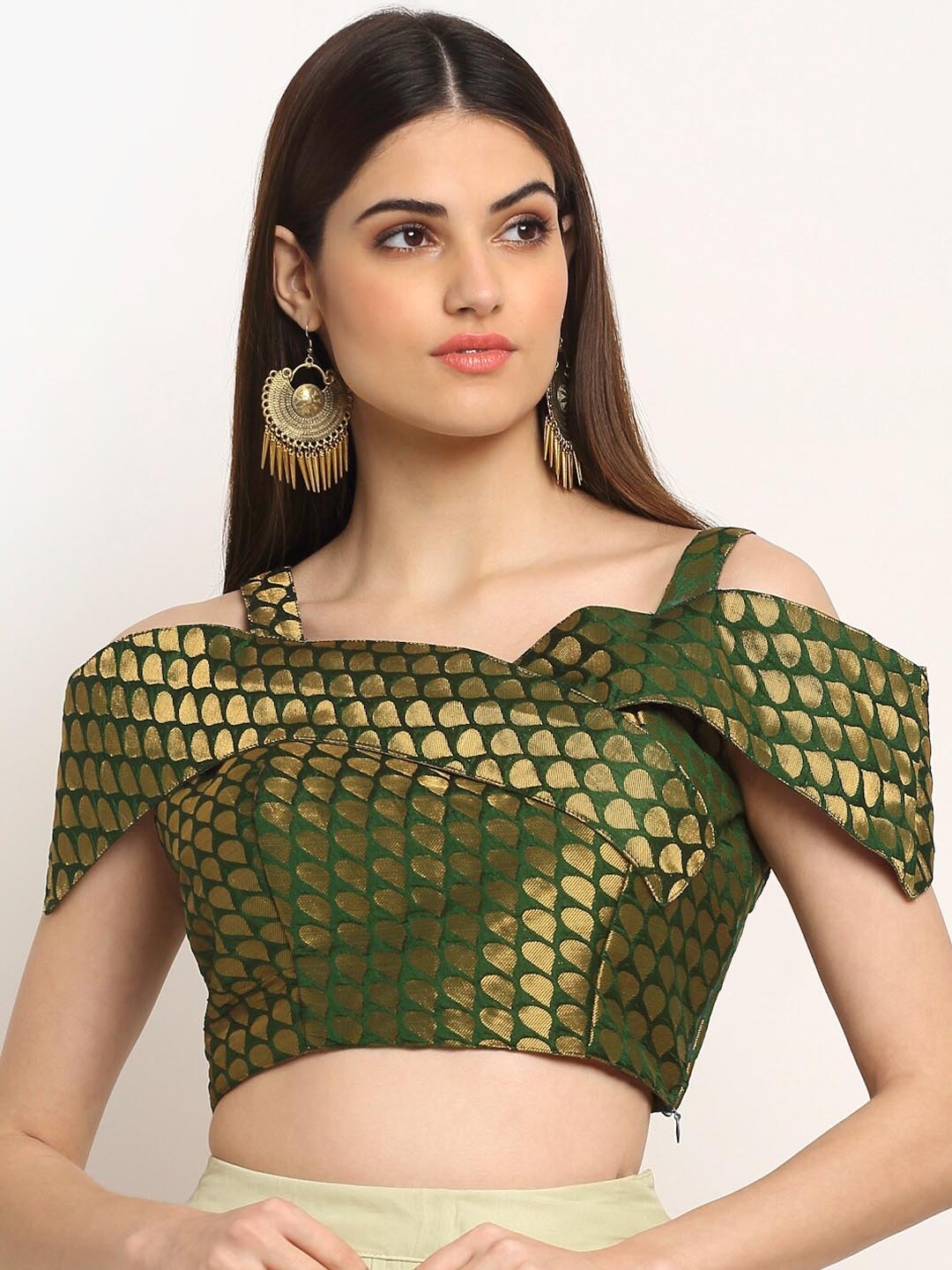 

Grancy Women Green Printed Saree Blouse