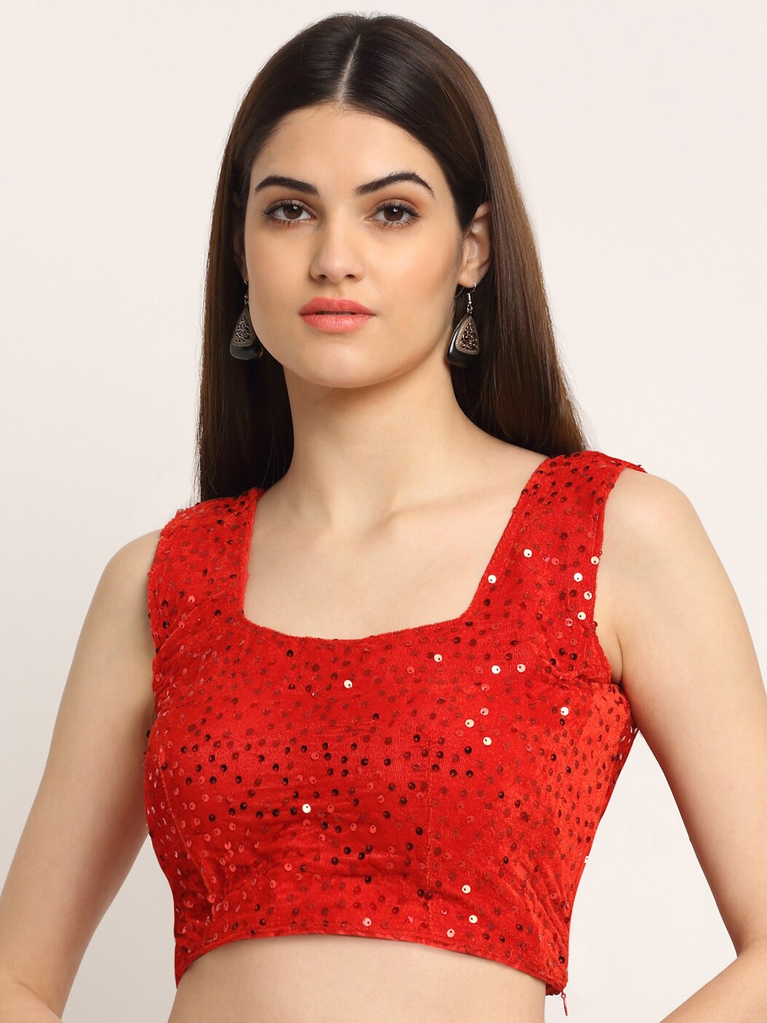 

Grancy Women Red Embellished Saree Blouse