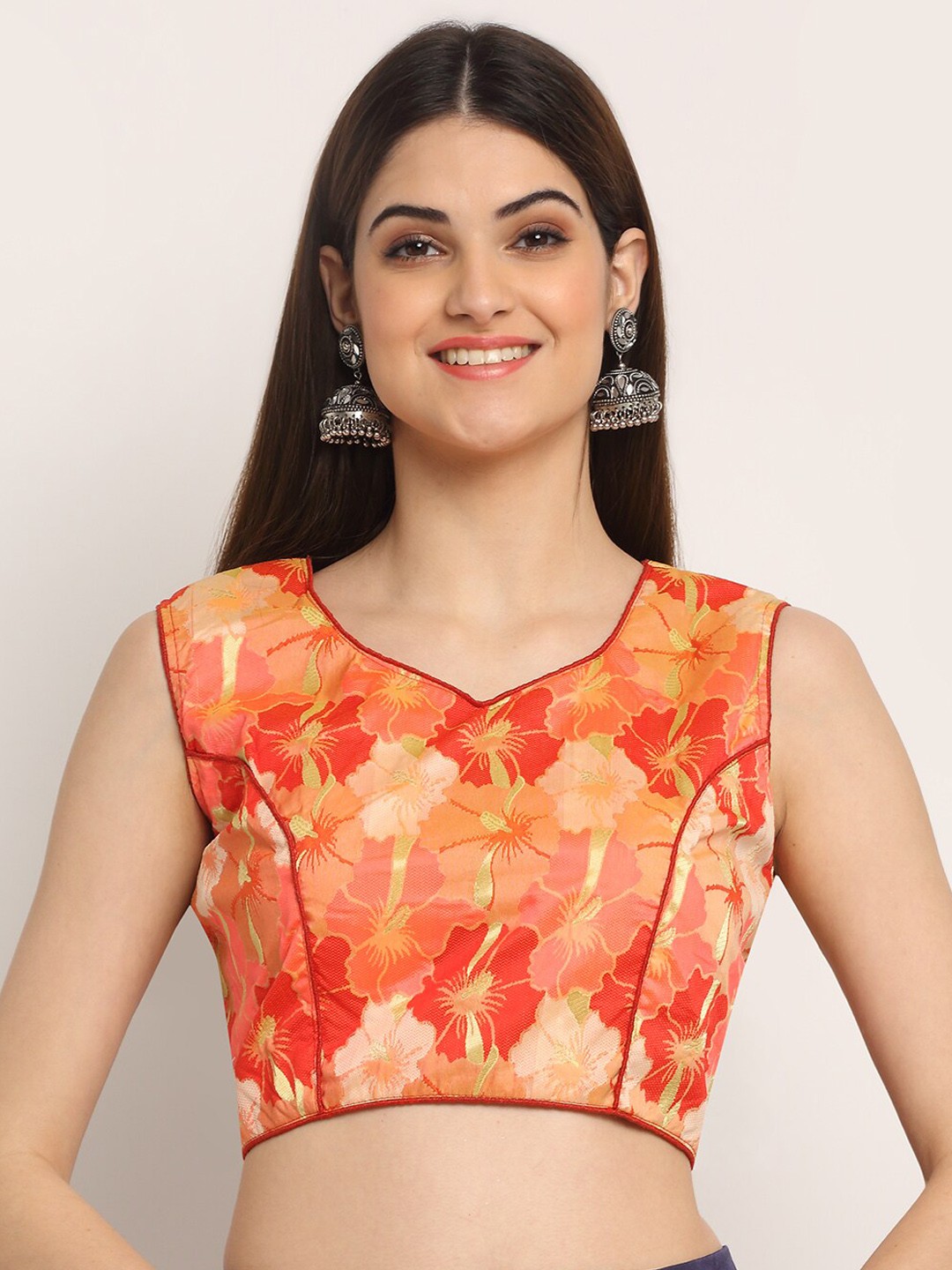 

Woman Multi colour Printed Saree Blouse, Na