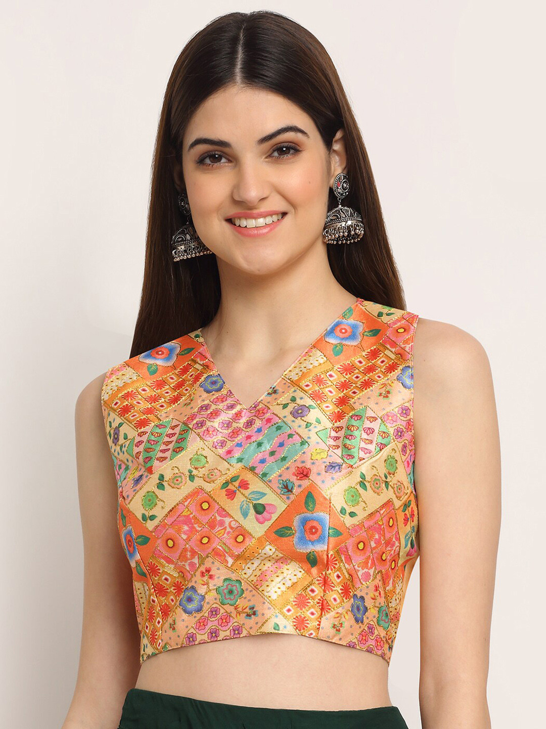 

Grancy Woman Multi colour Printed Saree Blouse