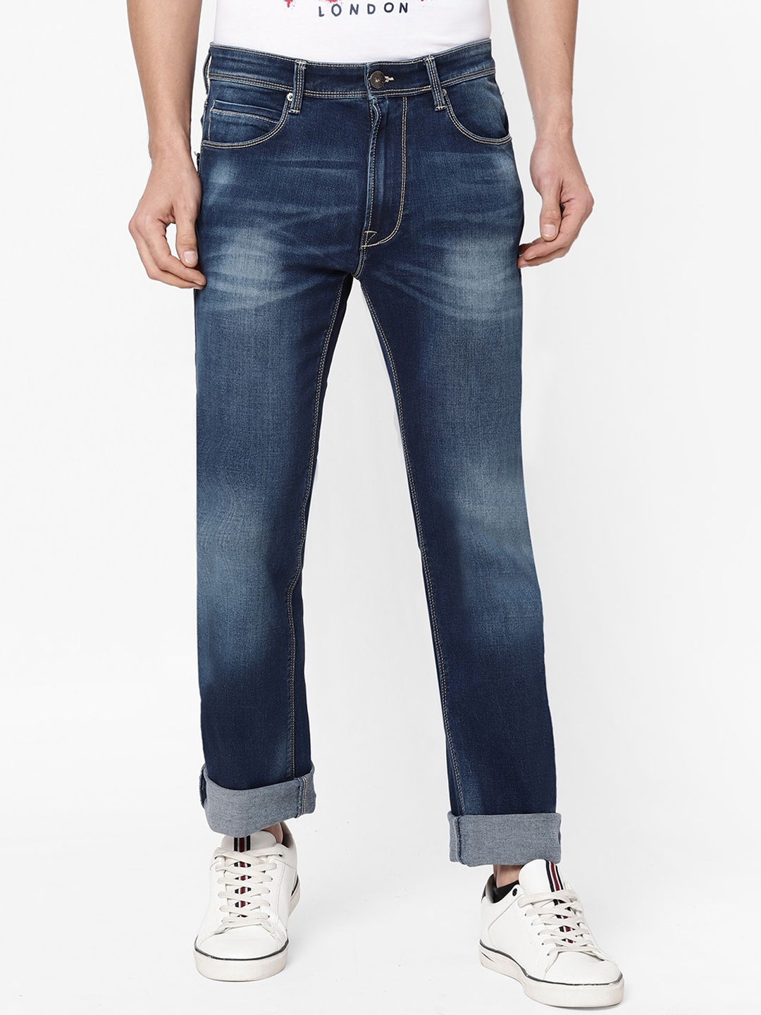 

Pepe Jeans Men Blue Heavy Fade Regular Fit Mid-Rise Jeans