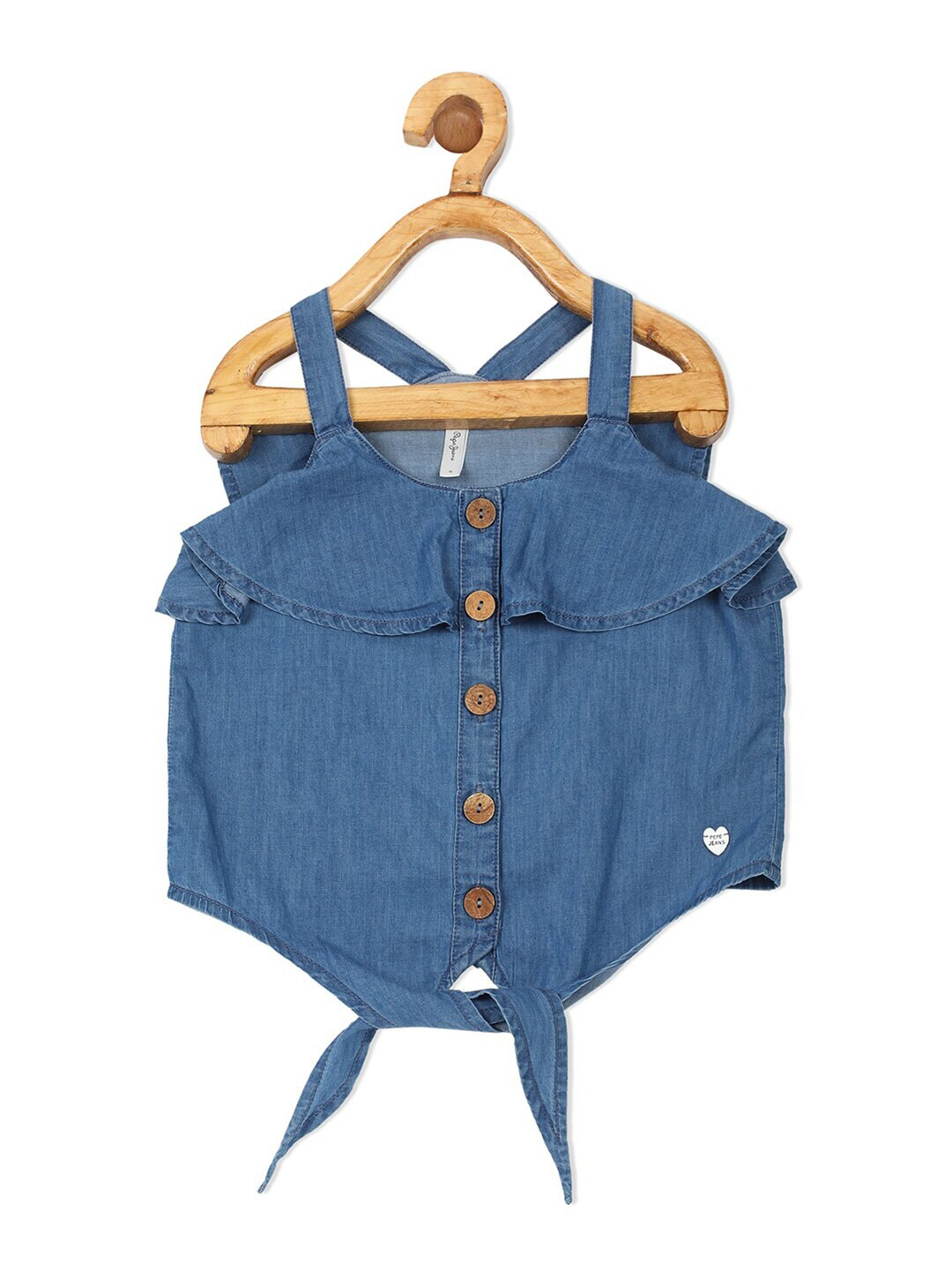 

Pepe Jeans Navy Blue Pure Cotton Shirt Style Top