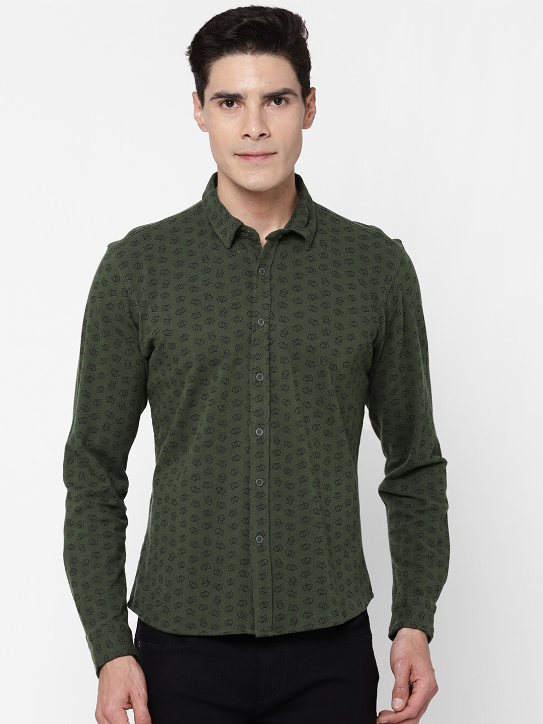 

Pepe Jeans Men Olive Green Checked Casual Shirt