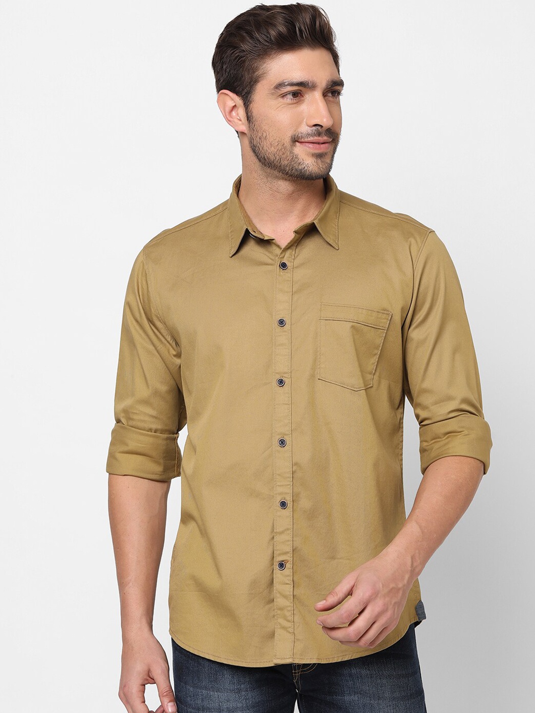 

Pepe Jeans Men Khaki Casual Shirt