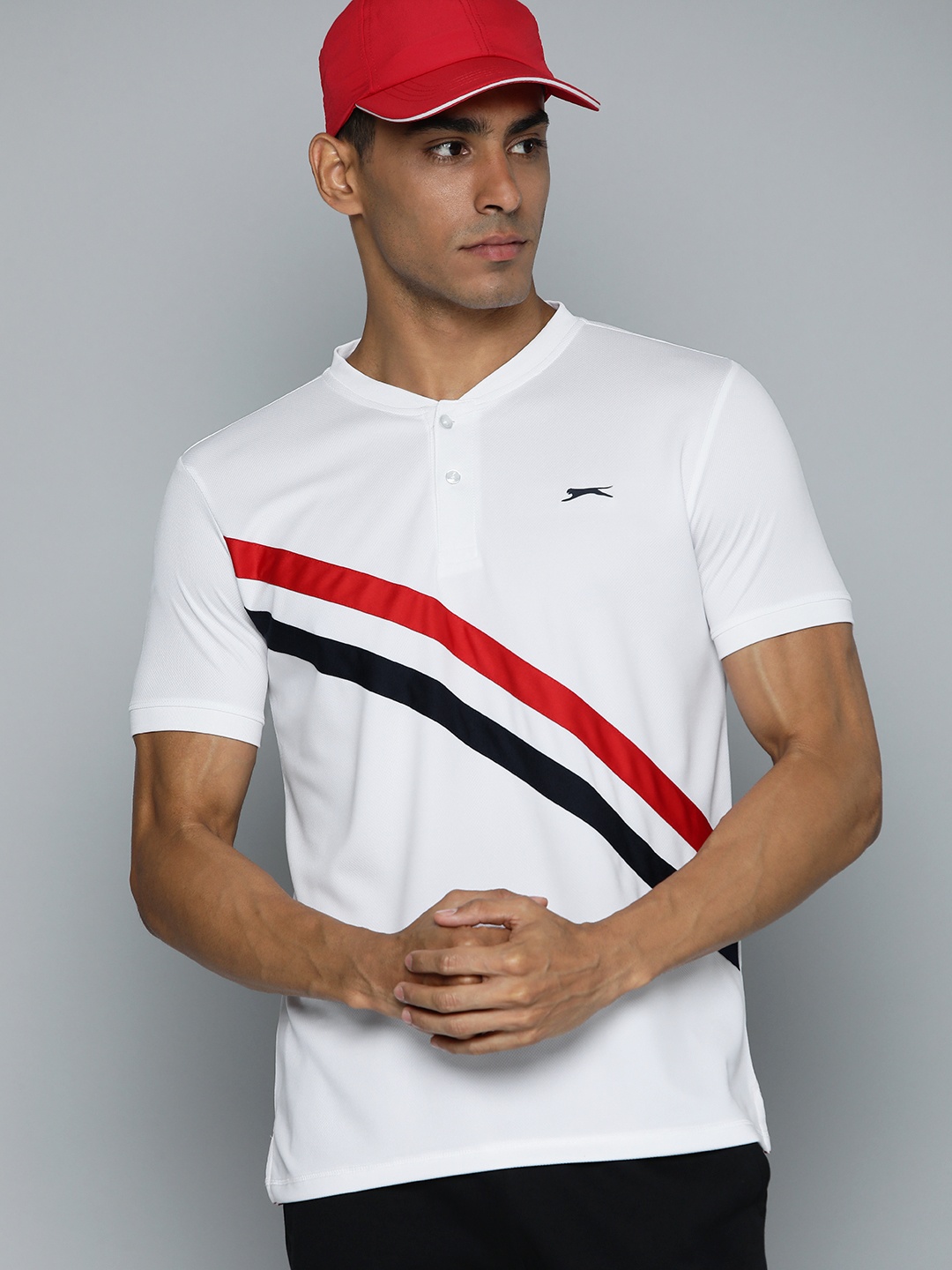 

Slazenger Men Ultra-Dry Striped T-shirt, White