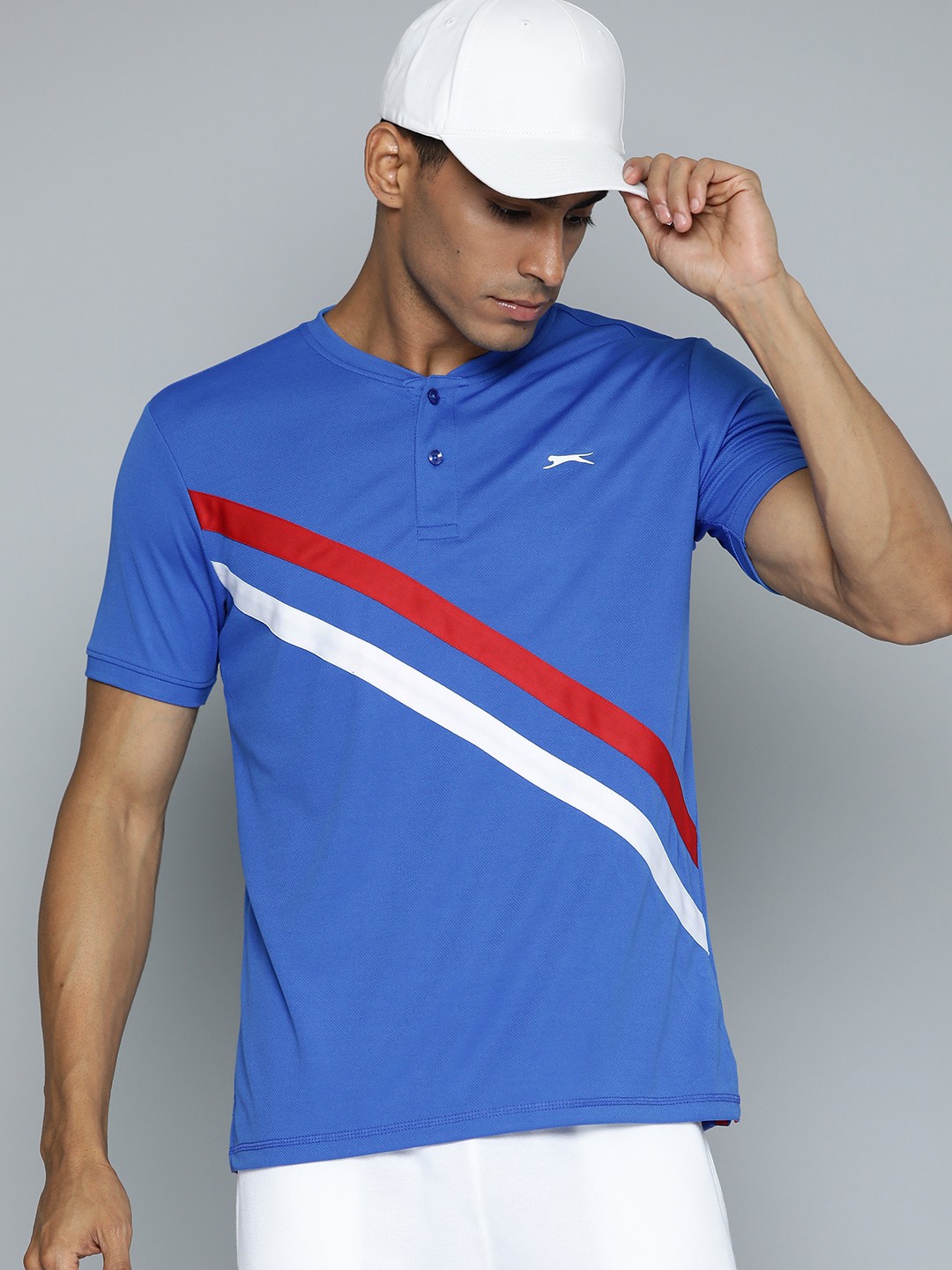 

Slazenger Men Ultra-Dry Striped T-shirt, Blue