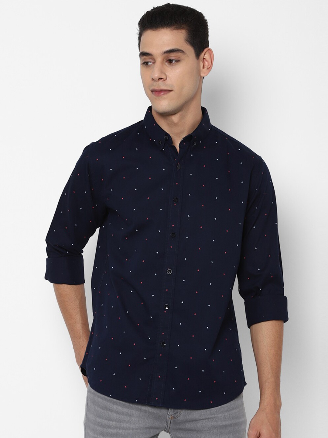 

FOREVER 21 Men Blue Printed Casual Shirt
