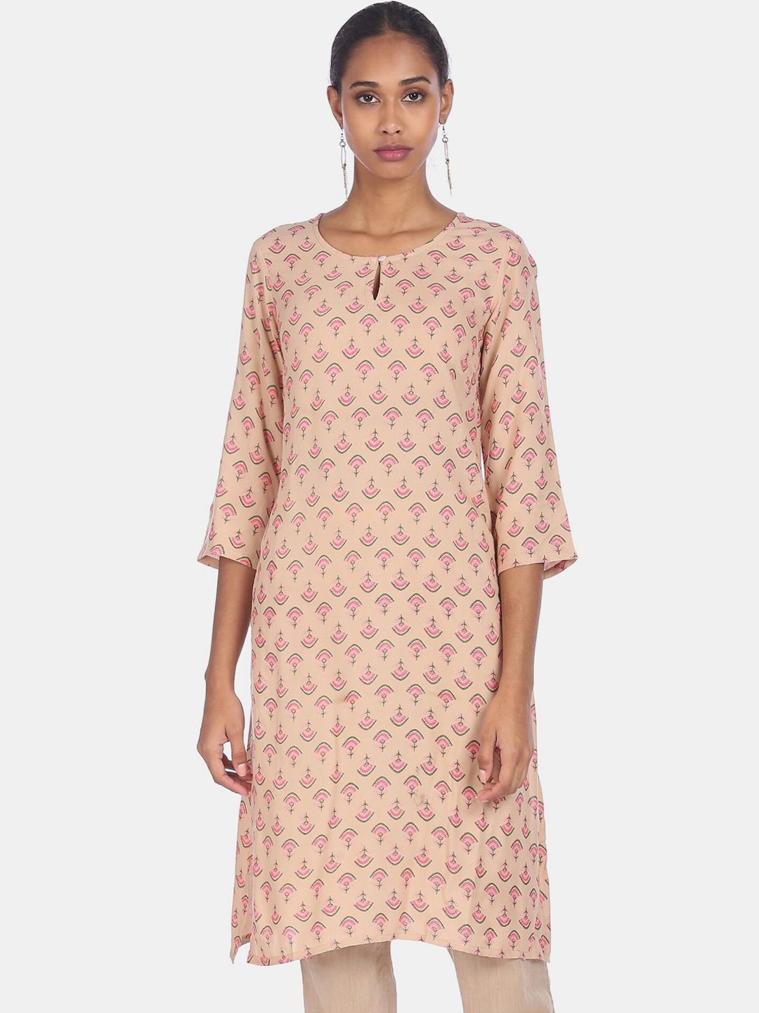 

Karigari Women Pink Ethnic Motifs Printed Kurta