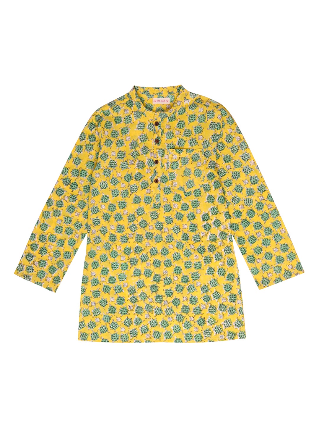 

My Little Lambs Boys Yellow & Green Quirky Printed Quirky Kurta