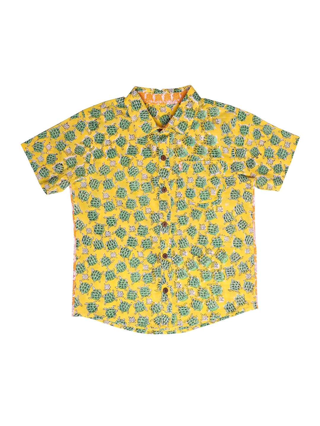 

My Little Lambs Boys Yellow Classic Printed Casual Shirt