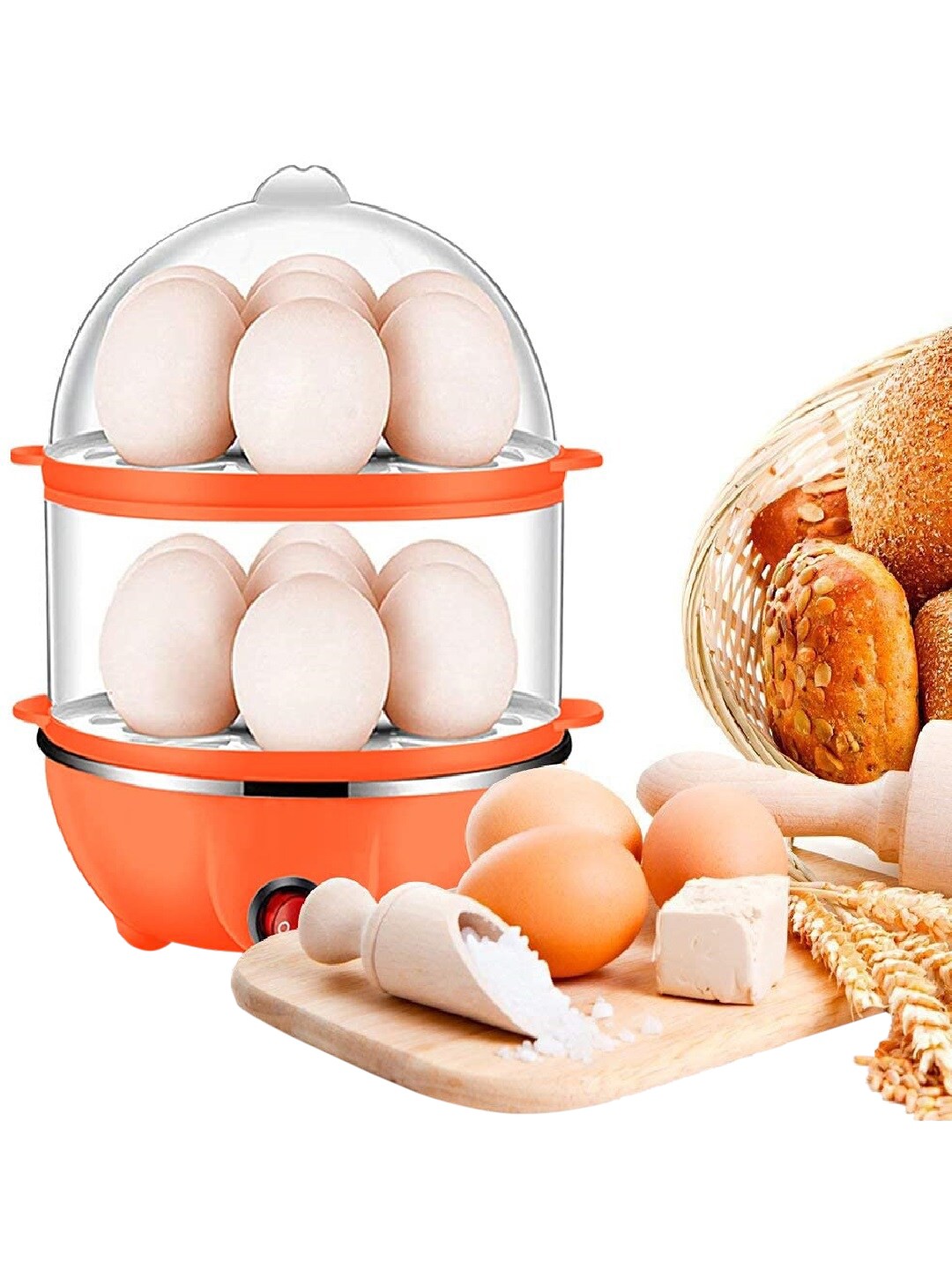 

Tormeti Orange colored Multi-function Electric Egg Cooker