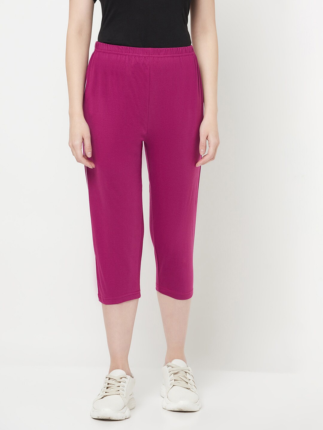 

Espresso Women Purple Cotton Capris