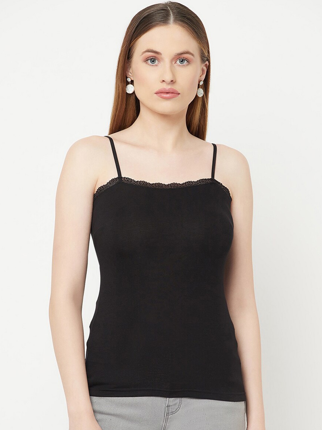 

Espresso Women Black Solid Camisole