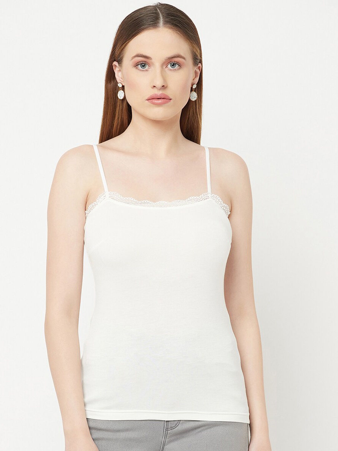 

Espresso Women Off White Solid Camisole