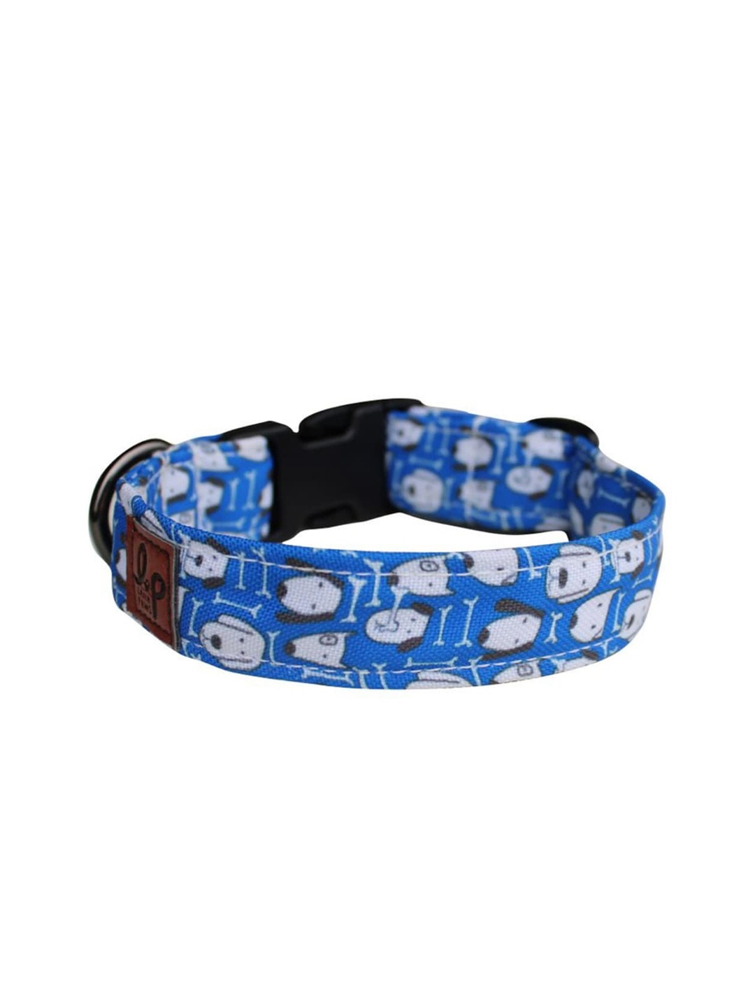 

LANA PAWS Blue & White Self Design Dog Collar