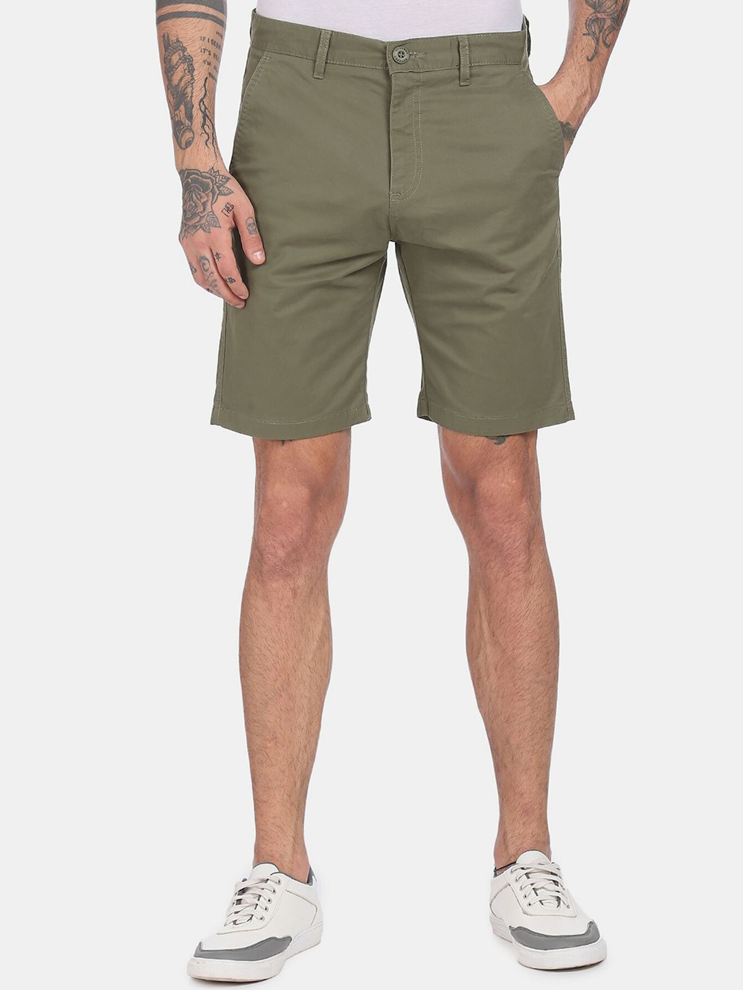 

Ruggers Men Green Chino Shorts