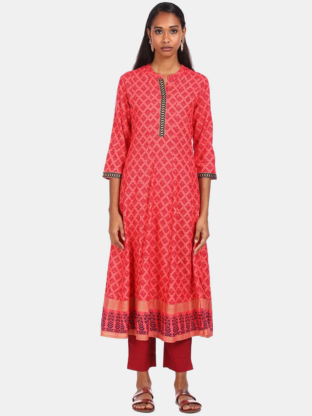 

Anahi Women Pink Ethnic Motifs Printed Anarkali Kurta
