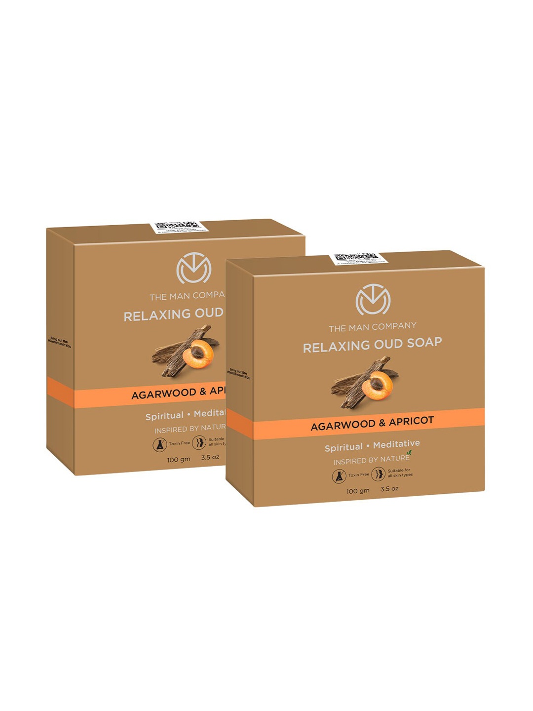 

THE MAN COMPANY Pack of 2 Relaxing Oud Bath Soap with Agarwood & Apricot, Multi