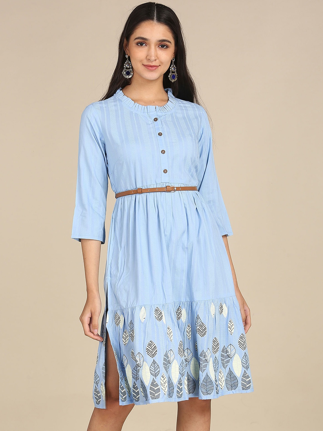 

Karigari Blue Ethnic Motifs A-Line Dress