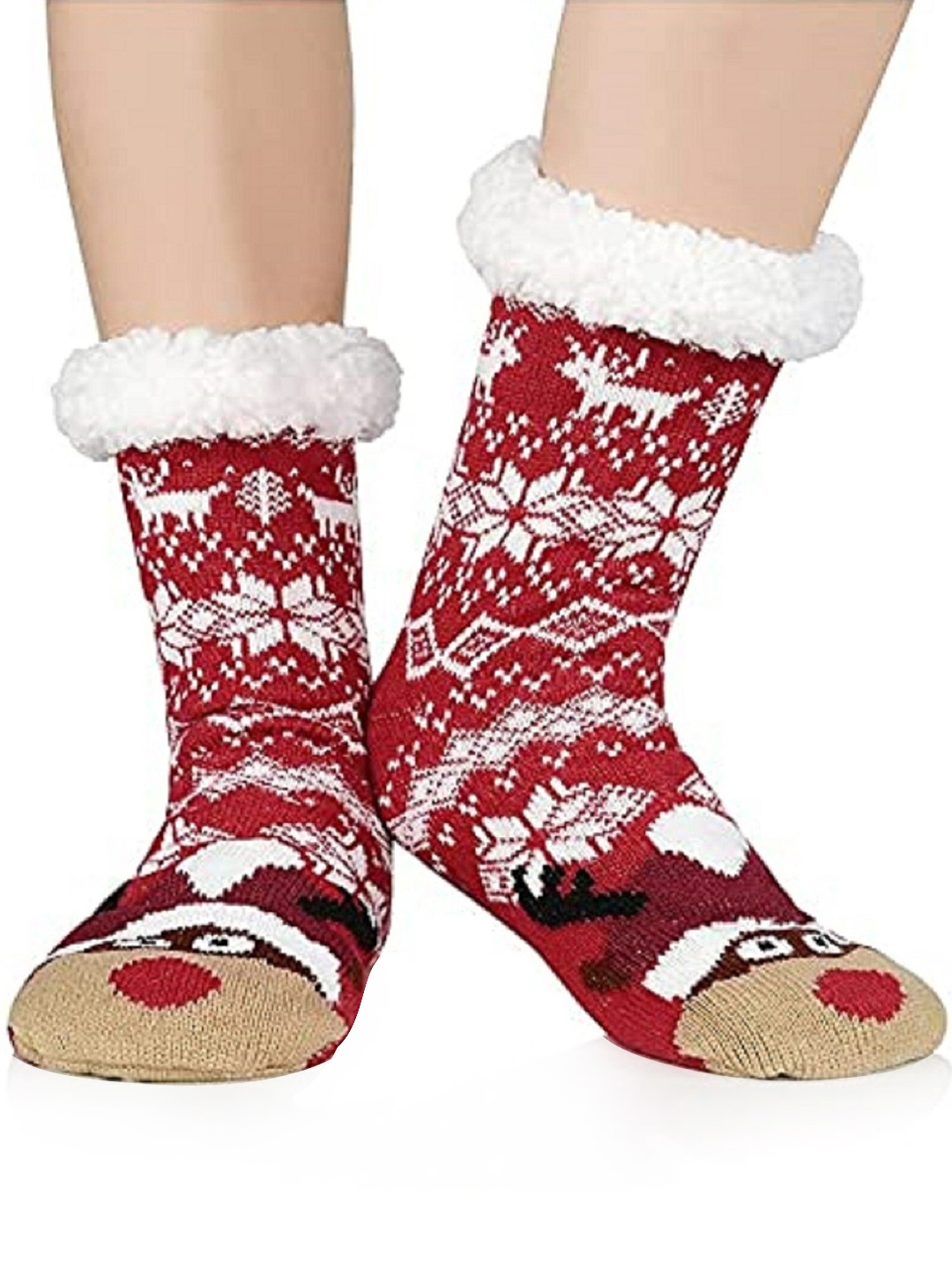 

EL REGALO Women Red Patterned Calf-Length Socks