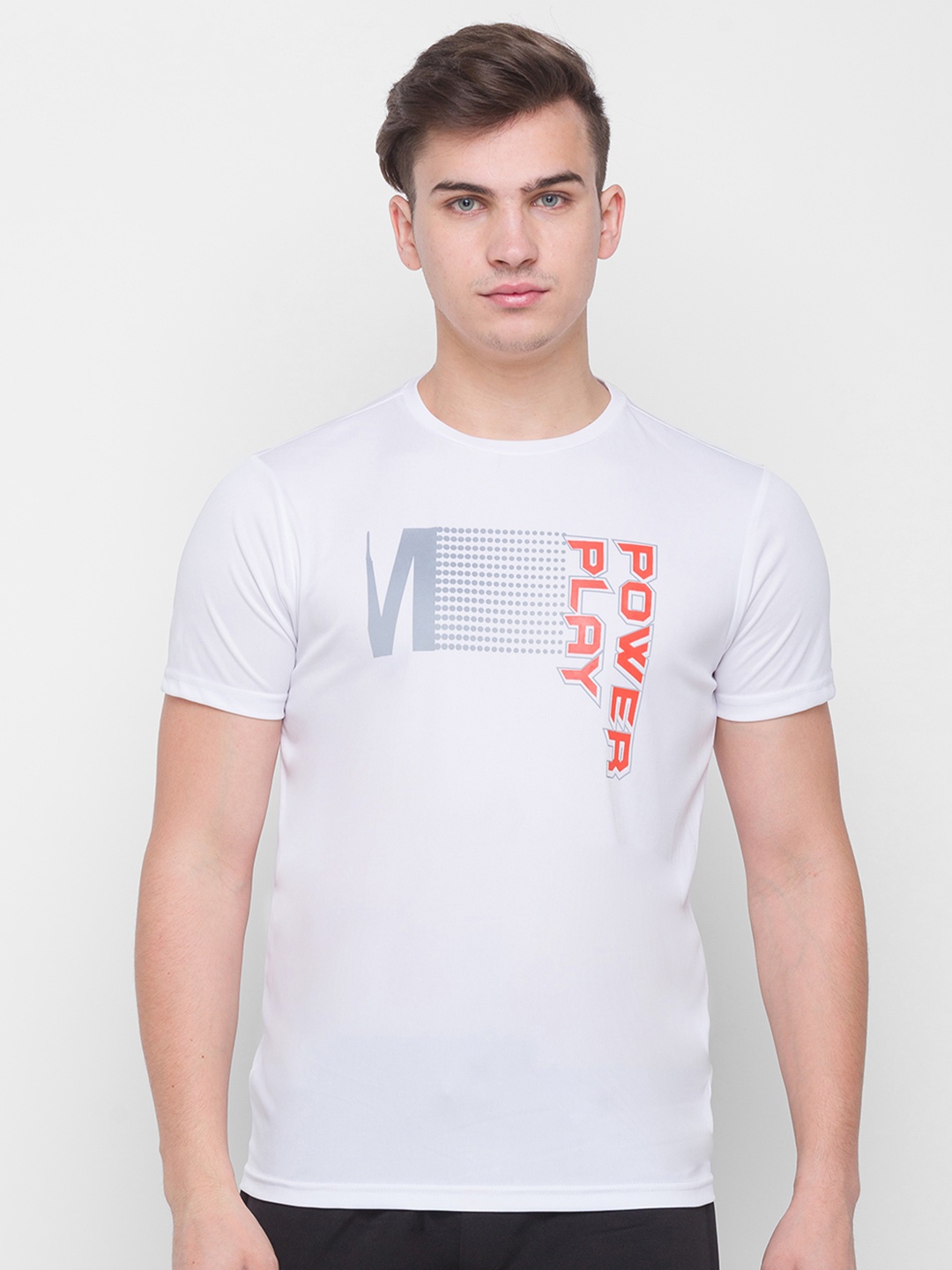 

Globus Men White & Red Printed Slim Fit Round Neck T-shirt