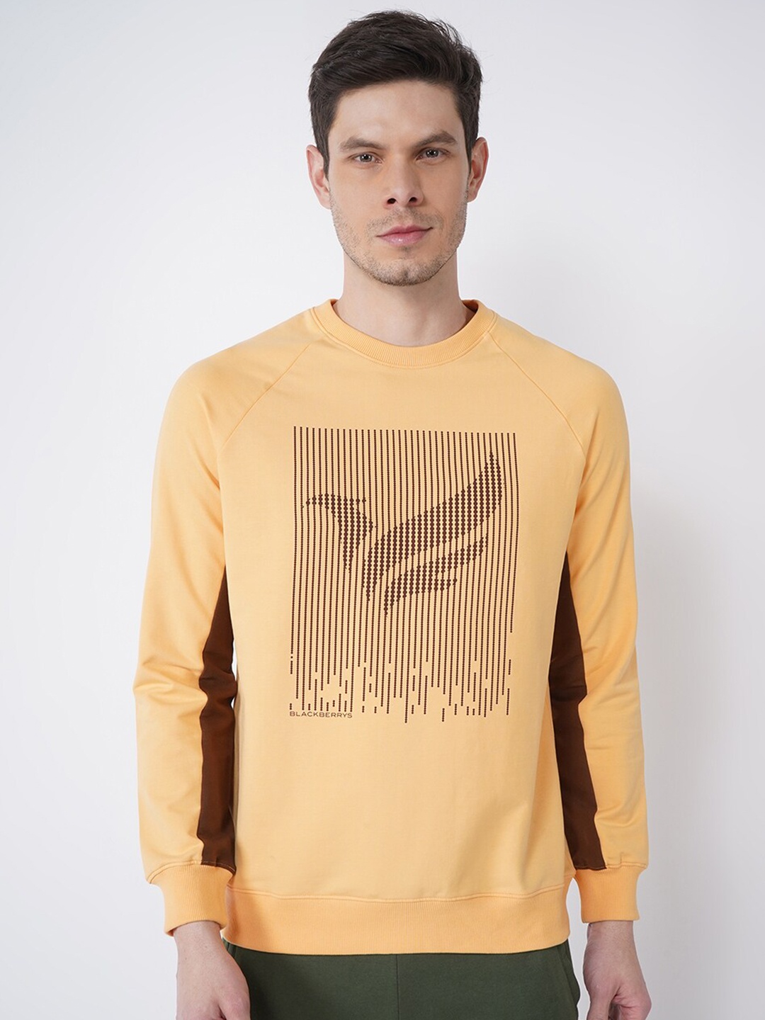 

Blackberrys Men Yellow Printed Sweatshirt