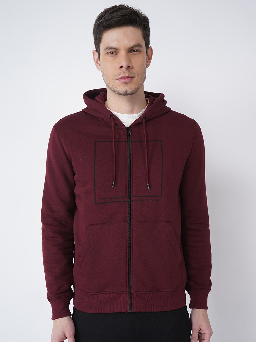 

Blackberrys Men Red Hooded Sweatshirt
