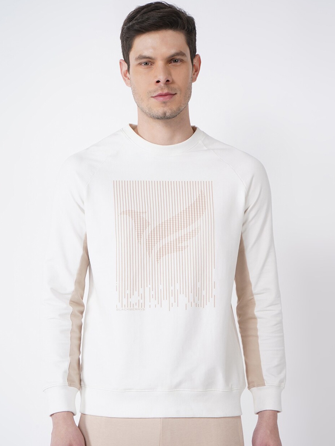 

Blackberrys Men Off White Printed Sweatshirt