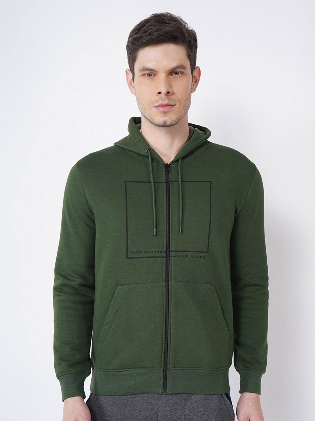 

Blackberrys Men Olive Green Cotton Sweatshirt