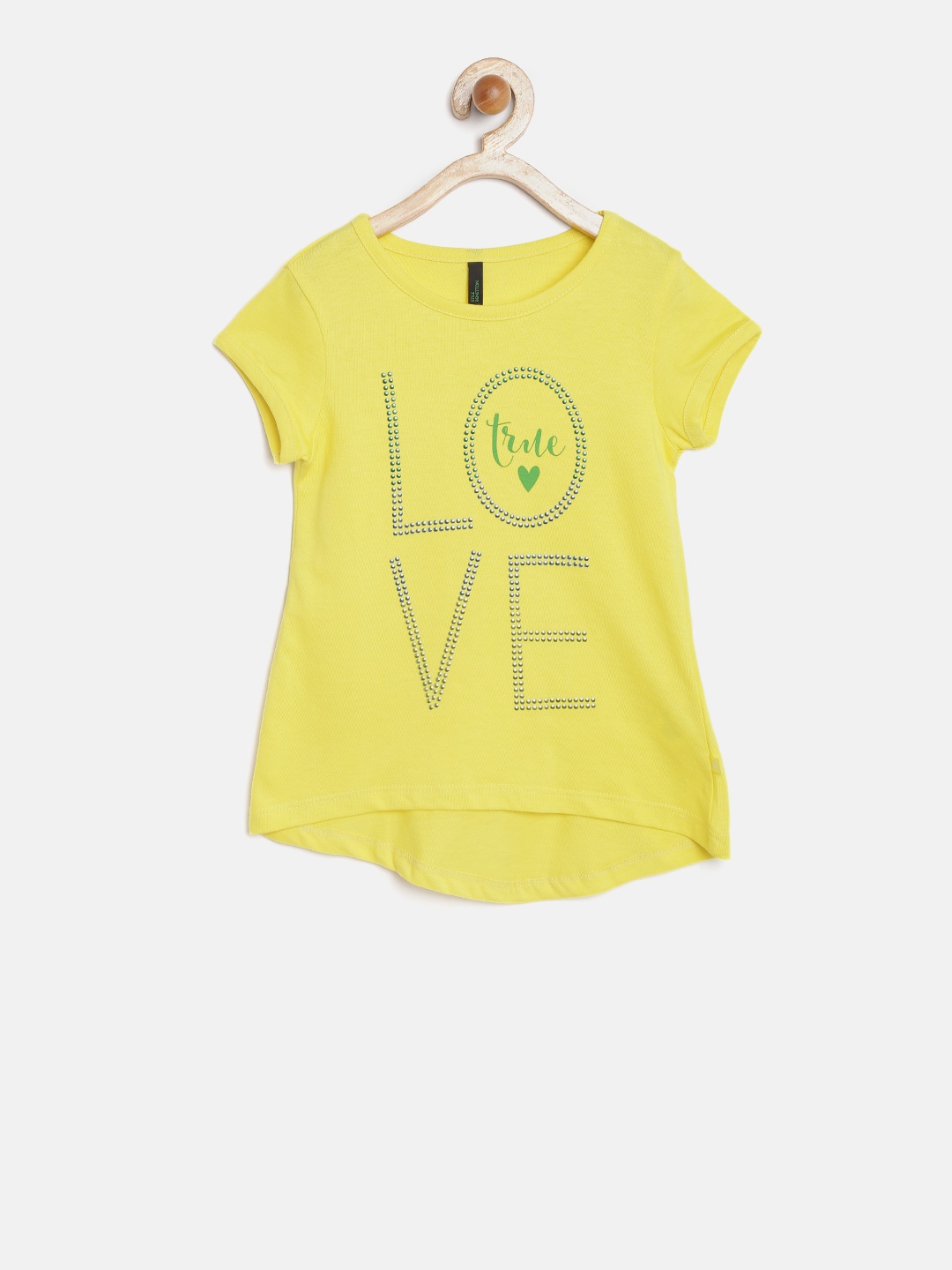 

United Colors of Benetton Girls Yellow Embellished Top
