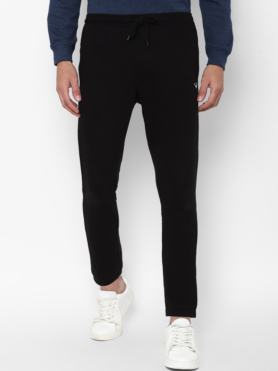

Allen Solly Men Black Solid Pure Cotton Track Pants