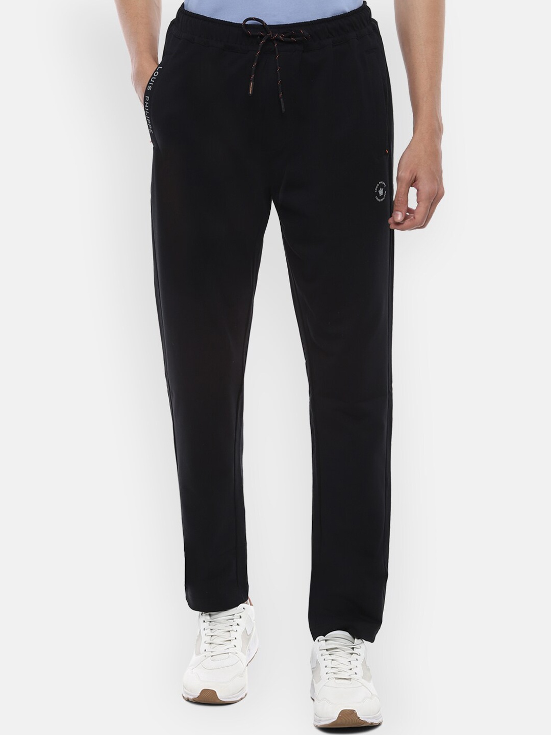 

Louis Philippe ATHPLAY Men Black Solid Slim-Fit Trackpants