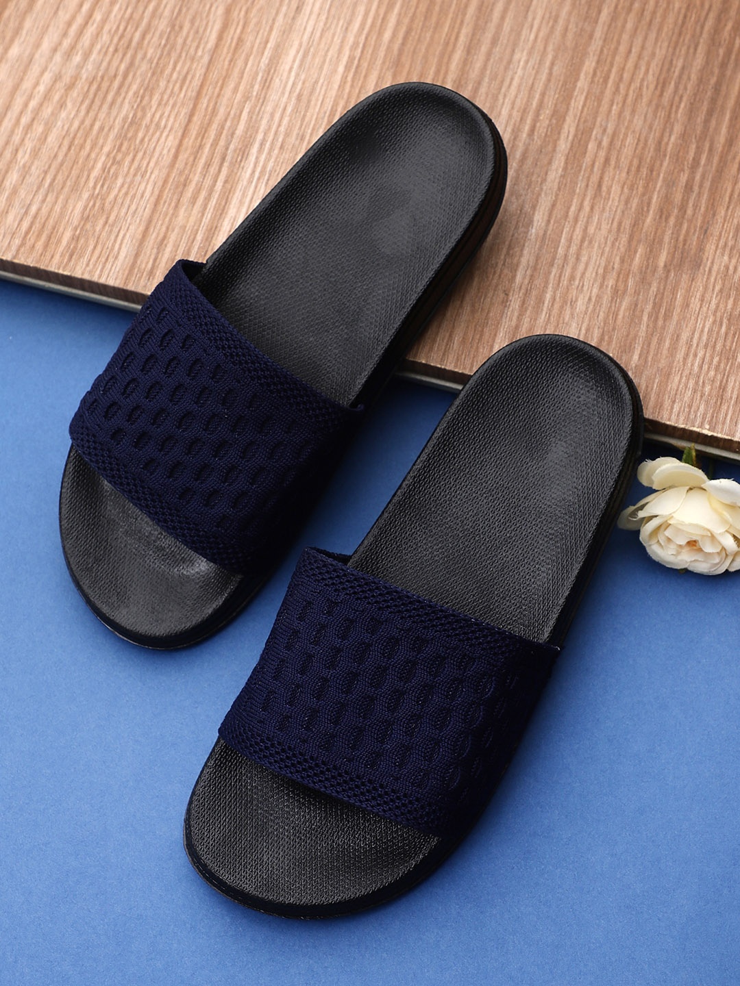 

Pampy Angel Women Blue & Black Rubber Sliders