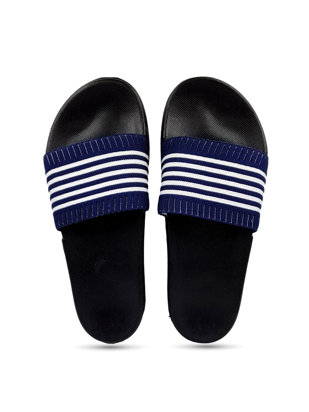 

Pampy Angel Men Blue & White Striped Rubber Sliders