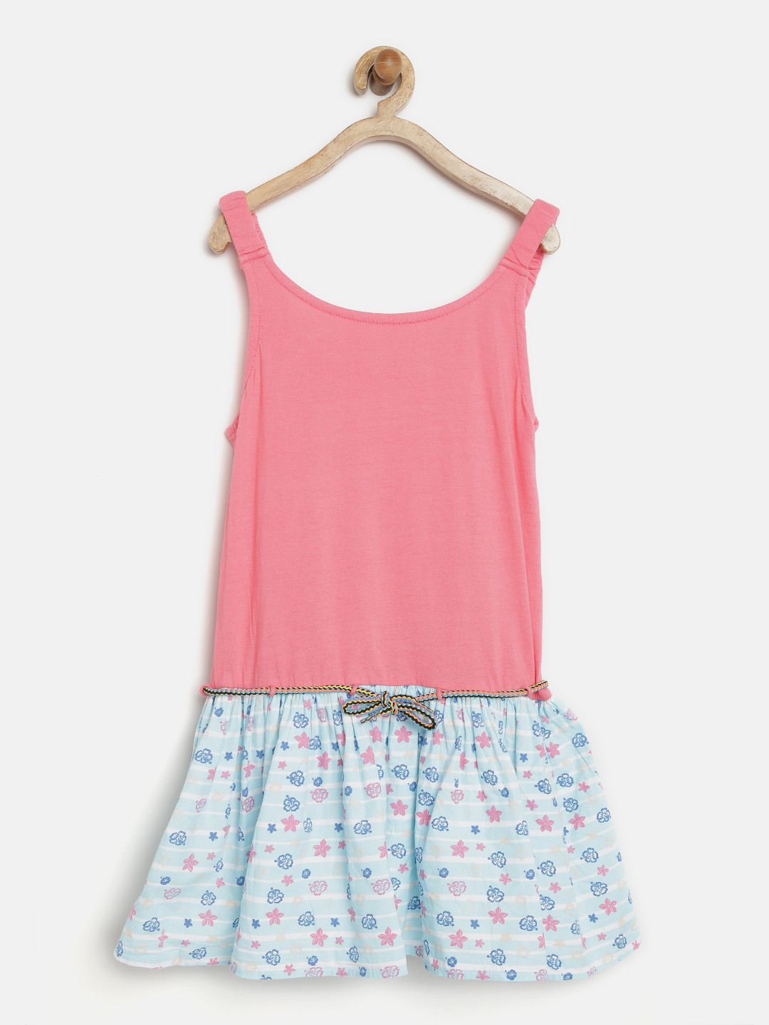 

United Colors of Benetton Girls Pink Printed Drop-Waist Dress