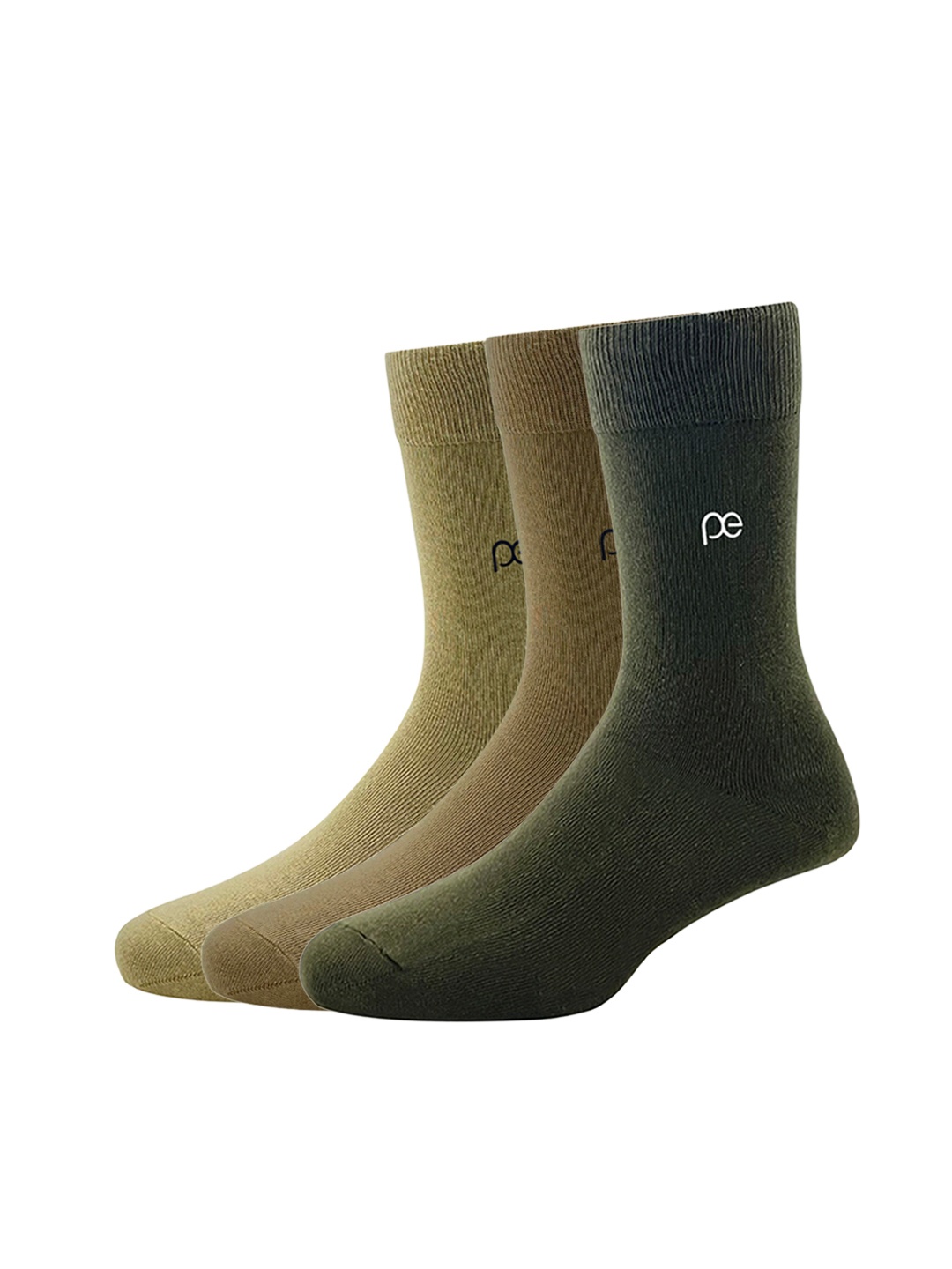 

Peter England Men Beige & Khaki Pack of 3 Cotton Full Length Socks