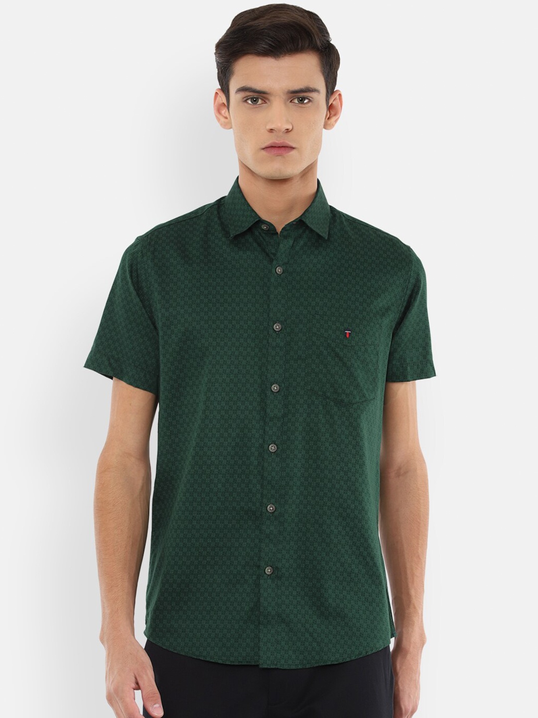 

Louis Philippe Sport Men Green Slim Fit Printed Casual Shirt