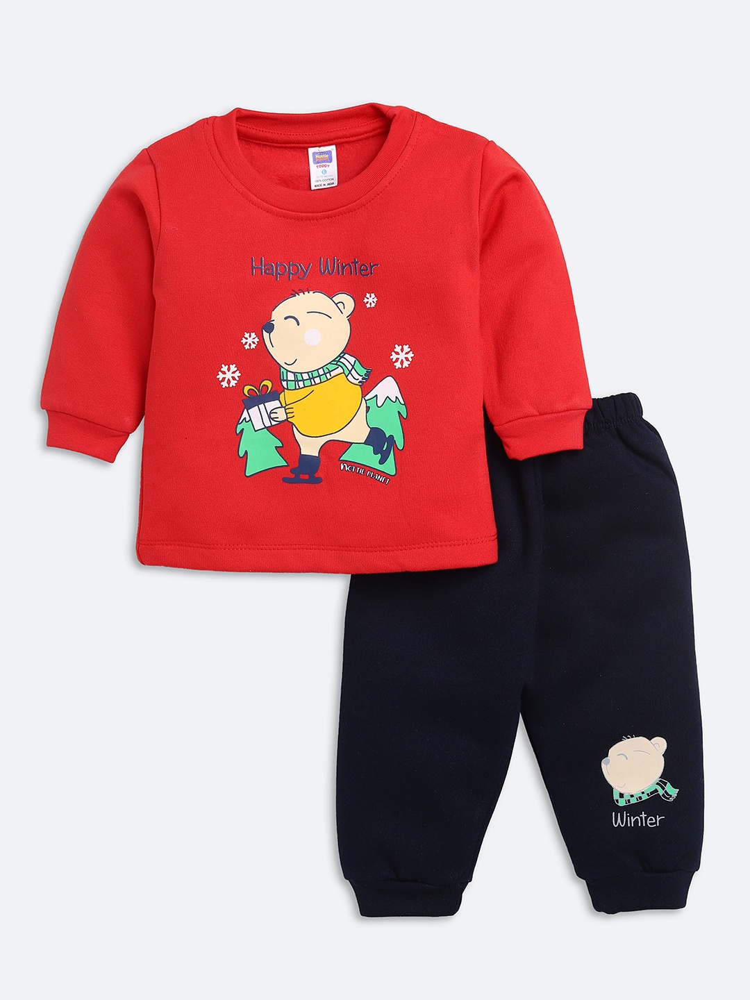 

Nottie Planet Kids Red & Black Pure Cotton Printed Clothing Set