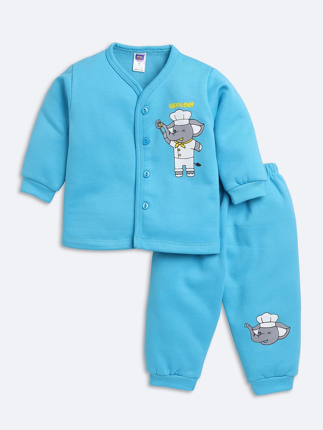 

Nottie Planet Kids Blue & Grey Printed Pure Cotton clothing set